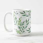 Mug Motif de feuillage verdoyant Élégant vert et blanc (Gauche)