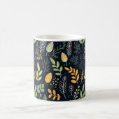 Mug Motif de feuillage vert et jaune élégant (Centre)