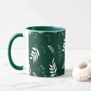 Mug motif de feuille