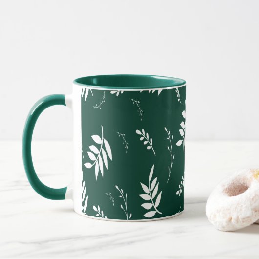 Mug motif de feuille (Avec donut)
