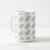 Mug Motif de feuille aînée vert+blanc (Devant gauche)