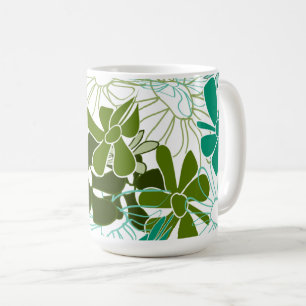 Mug Motif de feuille botanique verte   Desi floral min