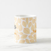 Mug Motif de feuille d'automne sur Modèle blanc (Centre)