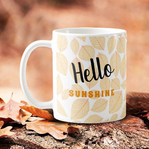 Mug Motif de feuille d'automne sur Modèle blanc