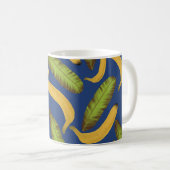 Mug Motif de feuille de banane bleu tropical (Devant droit)