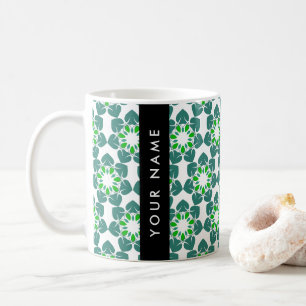 Mug Motif de feuille, feuilles vertes, votre nom