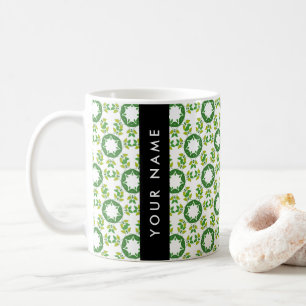 Mug Motif de feuille, feuilles vertes, votre nom