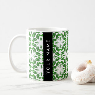 Mug Motif de feuille, feuilles vertes, votre nom