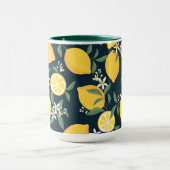 Mug Motif de feuille jaune citron (Centre)