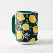Mug Motif de feuille jaune citron (Devant gauche)