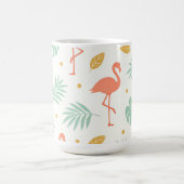Mug Motif de feuille tropicale flamant corail (Centre)