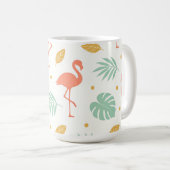 Mug Motif de feuille tropicale flamant corail (Devant droit)