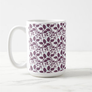 Mug Motif de feuille violet foncé, élégante impression