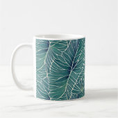 Mug Motif de feuilles tropicales bleu vert sarcelle à (Gauche)