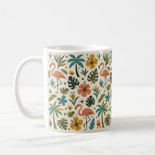 Mug Motif de flamant tropical et palmier