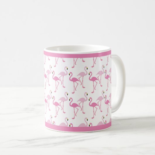 Mug Motif de Flamants roses tropicaux roses chaudes (Devant droit)