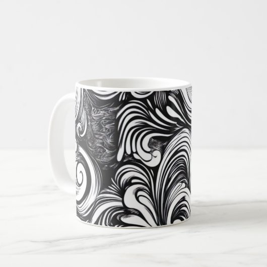 Mug Motif De Flèche Noir Et Blanc (Devant gauche)