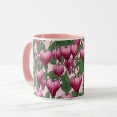 Mug Motif de fleur de coeur à saignement rose (Devant gauche)