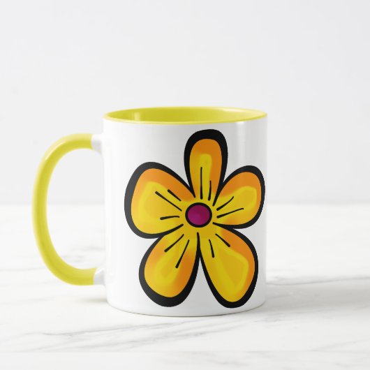 Mug Motif de fleur jaune (Gauche)