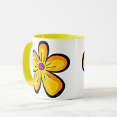 Mug Motif de fleur jaune (Devant gauche)