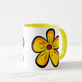 Mug Motif de fleur jaune (Devant droit)