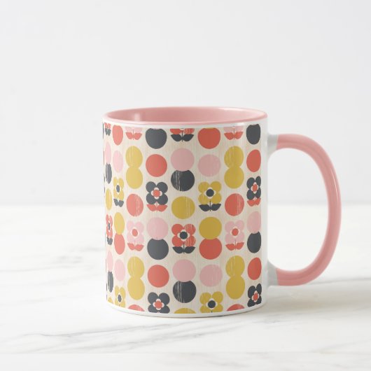 Mug Motif de fleur moderne de la moitié du siècle (Droite)
