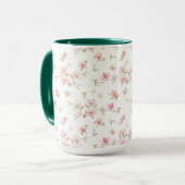 Mug Motif de fleur rose mou d'aquarelle (Devant gauche)