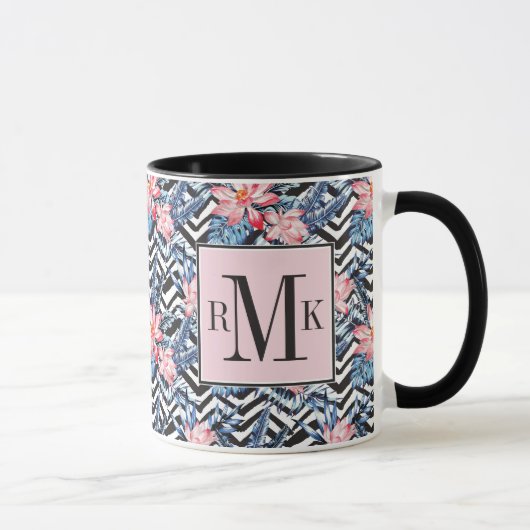 Mug Motif de fleur tropical de Lotus (Droite)