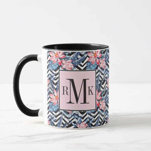 Mug Motif de fleur tropical de Lotus (Gauche)