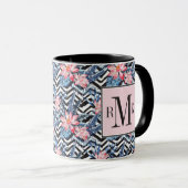Mug Motif de fleur tropical de Lotus (Devant droit)