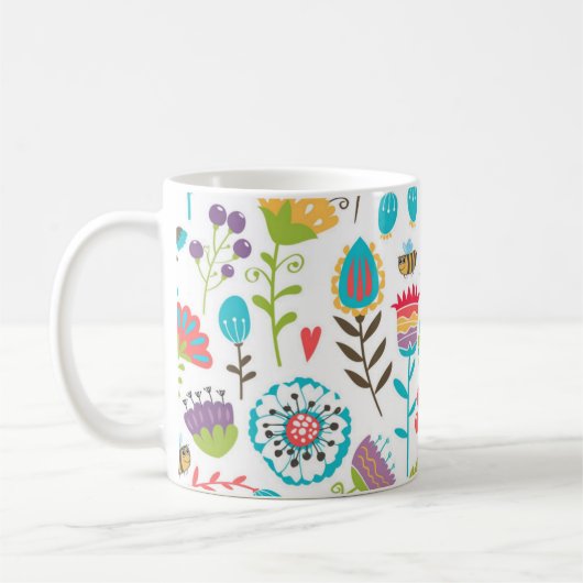 Mug Motif de fleurs (Gauche)