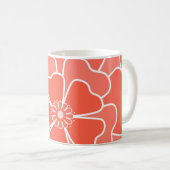 Mug Motif de fleurs abstraites orange (Devant droit)