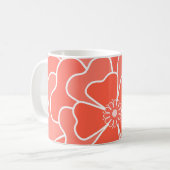Mug Motif de fleurs abstraites orange (Devant gauche)