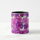 Mug Motif De Fleurs Abstraites Roses Et Violettes (Centre)