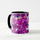 Mug Motif De Fleurs Abstraites Roses Et Violettes (Devant gauche)