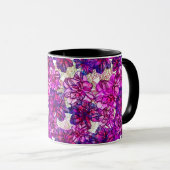 Mug Motif De Fleurs Abstraites Roses Et Violettes (Devant droit)