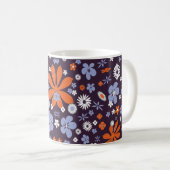 Mug Motif de fleurs bleu (Devant droit)