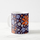 Mug Motif de fleurs bleu (Devant gauche)