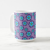 Mug Motif de fleurs bleu violet (Devant gauche)