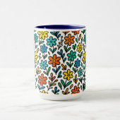 Mug Motif de fleurs colorées (Centre)