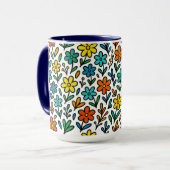 Mug Motif de fleurs colorées (Devant gauche)