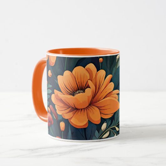 Mug Motif de fleurs colorées (Devant gauche)