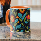 Mug Motif de fleurs colorées