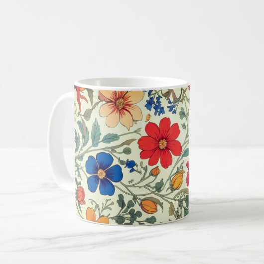 Mug Motif de fleurs colorées (Devant gauche)