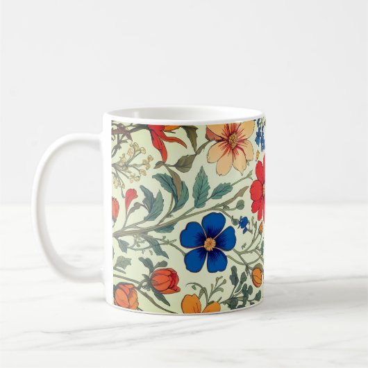 Mug Motif de fleurs colorées (Gauche)