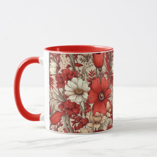 Mug Motif de fleurs colorées (Gauche)