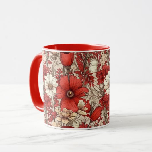 Mug Motif de fleurs colorées (Devant gauche)