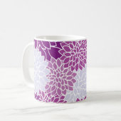 Mug Motif De Fleurs, Dahlia Violet, Votre Nom (Devant gauche)