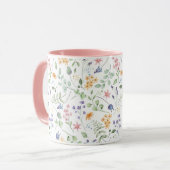 Mug Motif de fleurs d'aquarelle (Devant gauche)