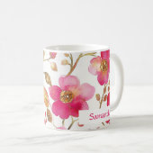 Mug Motif de fleurs de bégonia rose (Devant droit)